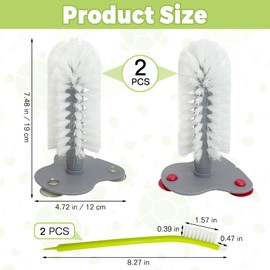 PINVNBY 4 Pack Turtle Brush Turtle Scratches Back Brush with Suction Cup Turtle Shell Cleaning Brush Turtle Tank Accessories for Remove Turtle Shell Scutes Mud Dirt