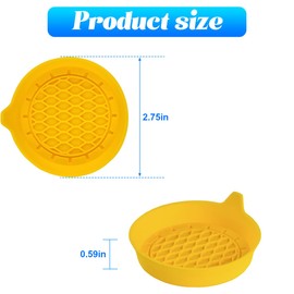 Zpana 4PCS Car Cup Holder Coasters, Silicone Non-Slip Vehicle Cup Recessed Mats, Sift-Proof Automotive Interior Drink Insert Decor Accessories, Universal for SUV, Sedan, Truck (Yellow)