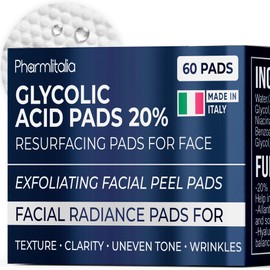 Glycolic Acid Pads - Resurfacing Pads for Face 20% - Exfoliating Peel Pad for Body and Dark Spots - Fine Lines and Wrinkles - 60 Count