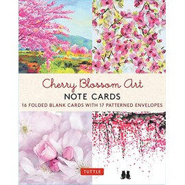Cherry Blossom Art, 16 Note Cards: 16 Different Blank Cards with Envelopes in a Keepsake Box!
