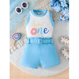 EVERGIFTKIDS Baby Girl Clothes Summer Sleeveless Sweet One Top & Cute Short Set Toddler Girl Gifts Clothing Outfits