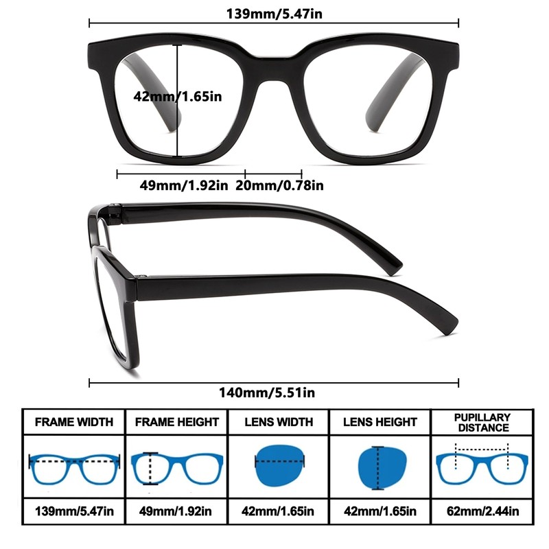 ZXYOO 3 Pack Oprah Style Reading Glasses for Women Blue
