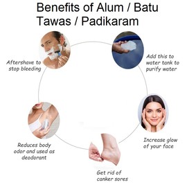 Sharmi Mart Potash Alum Stone -  Batu Tawas - Padikaram - Fitkari 500g