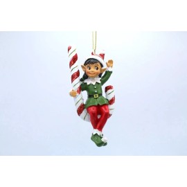 Christmas lights are us LLC Girl Elf Sitting in a Candy Cane