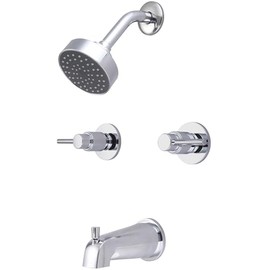 Central Brass 8997-M1 Brass Single Function Standard Showerhead Two Handle Tub & Shower Set in Chrome
