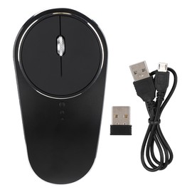 Aluminum Alloy 2.4G Wireless Rechargeable Mouse Office Silent Computer Mouse Black