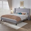 VECELO Full Bed Frame with Upholstered Wingback Headboard, Heavy-Duty Platform