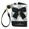 Pass Case with Reel for Girls Folding Ribbon Checkered School