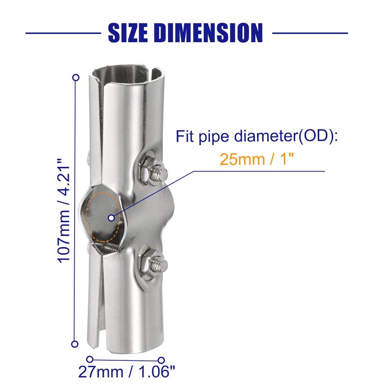 sourcing map 180 Degree Structural Pipe Connector 4pcs Chain Link