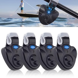Nizirioo Electronic Bite Alarm Sensitive Fishing Bite Alarm Pack of 4 Electronic Bite Alarm Luminous Indicator Swinger Vibration on the with LED Light Indicator Easy to Install