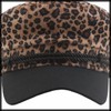 White Fang CZ208 Women's Marine Cap, Leopard Print, Newsquet, Black,