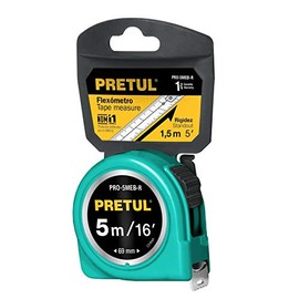 Pretul PRO-5MEB-R, Flexómetro, verde, 5 m, cinta 19 mm tarjeta plástica                                                                               