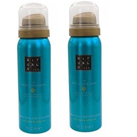 RITUALS The Ritual of Karma 2 x 50ml Foaming Shower Gel with Summer Holy Lotus and White Tea Moisturising Cooling Properties Travel Size