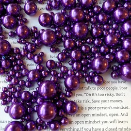 Chuxin 1050PCS Assorted Pearls No Holes, 3-14mm Purple Pearl Beads, Loose Beads Without Holes, Round Pearls for Vase Fillers, DIY, Table Scatter, Wedding, Birthday Party, Home Decoration