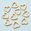 BENECREAT 10 Pieces Brass Spring Rings 18K Gold-Plated Heart Carabiner