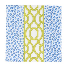 Caspari Knots And Spots Blue & Green Luncheon Napkins - 20 Luncheon Napkins per Pack