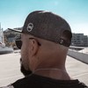 Blackskies Snapback cap, black, brown, grey wool screen, unisex premium