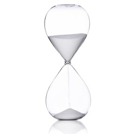 Falytemow Hourglass Sand Timer Glass Sand Timer Egg Hourglass for Kitchen Brushing Teeth School Teaching (White, 30 Minutes)