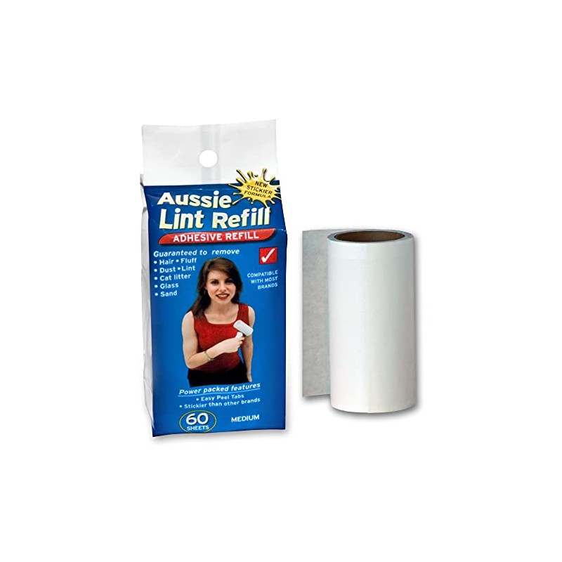 Aussie Lint Roller Refill, Medium | Pet Hair Remover, White