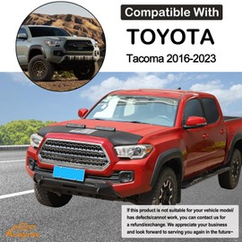 Aunginsy Car Hood Protector Bra Compatible with Toyota Tacoma 2016-2023 Pickup Truck Front Hood Cover Leather Protector Cover Half Hood Bonnet Bra Front Car Cover Mask Hood Shield Exterior Accessories