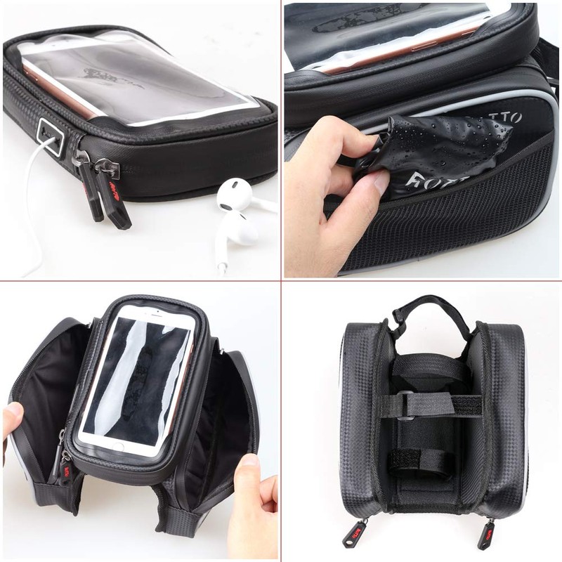 ROTTO Bike Frame Bag Waterproof Bicycle Phone Bag on Top