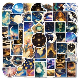 Starry Sky Sticker Set of 50 Cute Decoration for Car Laptop Skateboard Bicycle Moped Motorcycle Bicycle Computer Suitable for Adults Children