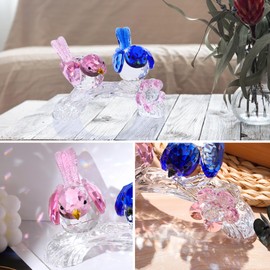 Ornalrist Crystal Couples Birds with Flowers Figurines, Wedding Married for Women Friend Parents, Birds Decor for Office Desktop Bookshelf Bedroom Home Decor
