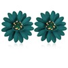 Chic Cute Boho Matte Flower Statement Stud Earrings with Gold