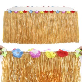 275cmx75cm Hawaii Party Tischdecke,Hawaii Tischröcke,Hawaii Deko,Luau Tischdeko Partyartikel,Hawaiian Grass Table Skirt,Sommerparty Deko