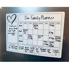 Magnetic Wipe Clean Family Meal & Task Planner with Shopping List and Notes Section - Stay Organized & Simplify Your Life!