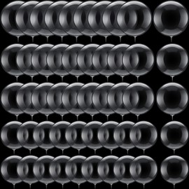 Kasyat 50 Pcs Clear Bubble Bobo Balloons Burbuja Transparent Clear Balloons Transparent Balloons for Christmas Wedding Birthday Indoor Outdoor Party Decoration (8 Inch, 10 Inch, 12 Inch)