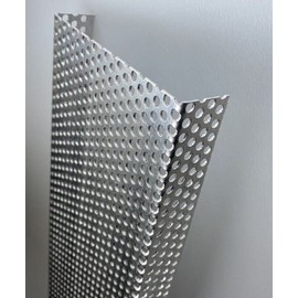 Cover Profile Aluminium Perforated Sheet 1000 mm U-Profile Exterior Decor 20 x 40 x 20 mm Inner Side Dimensions Made of Aluminium Perforated Sheet Rv 5-8 Natural, 1.5 mm Thick U Profile RV5/8,