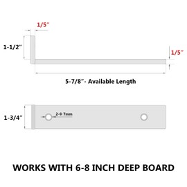 NEODROP 6 Inch Floating Shelf Brackets, Heavy Duty Hidden Bracket for Wall, Mantel, Bookshelves, Black Powder Coated Steel, 8-Pack