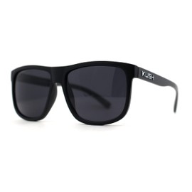 Mens Kush Classic Matte Black Frame Sport Horn Rim Sunglasses All Black