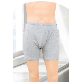 Baatogoo Underwear for Nephrostomy Bag, Bilateral Nephrostomy Bag Underwear Holder Catheter Shorts Leg Bag Ostomy Shorts (XL)