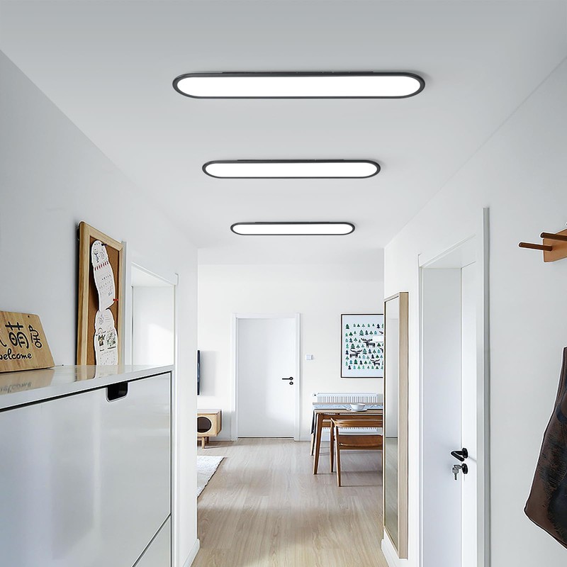 Ganeed Modern Linear Ceiling Lights,48W Dimmable LED Ceiling Lamp, High