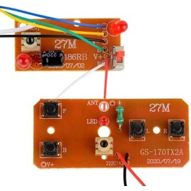 2Pcs 27mhz Four-Way Remote Control Board Two-Way RC Transmitter and Receiver Toy Car Robot Model Accessories for DIY Toys Projects (Four-Way Remote Control Remote and App Controlled Vehicles, Cars