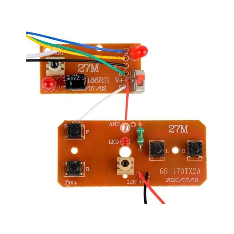 2Pcs 27mhz Four-Way Remote Control Board Two-Way RC Transmitter and