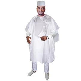 HD White African Couple Outfits Matching Sets Traditional Bazin Wedding Attire for Man 3 Pieces Boubou Caftan Outfit Embroidery 4XL