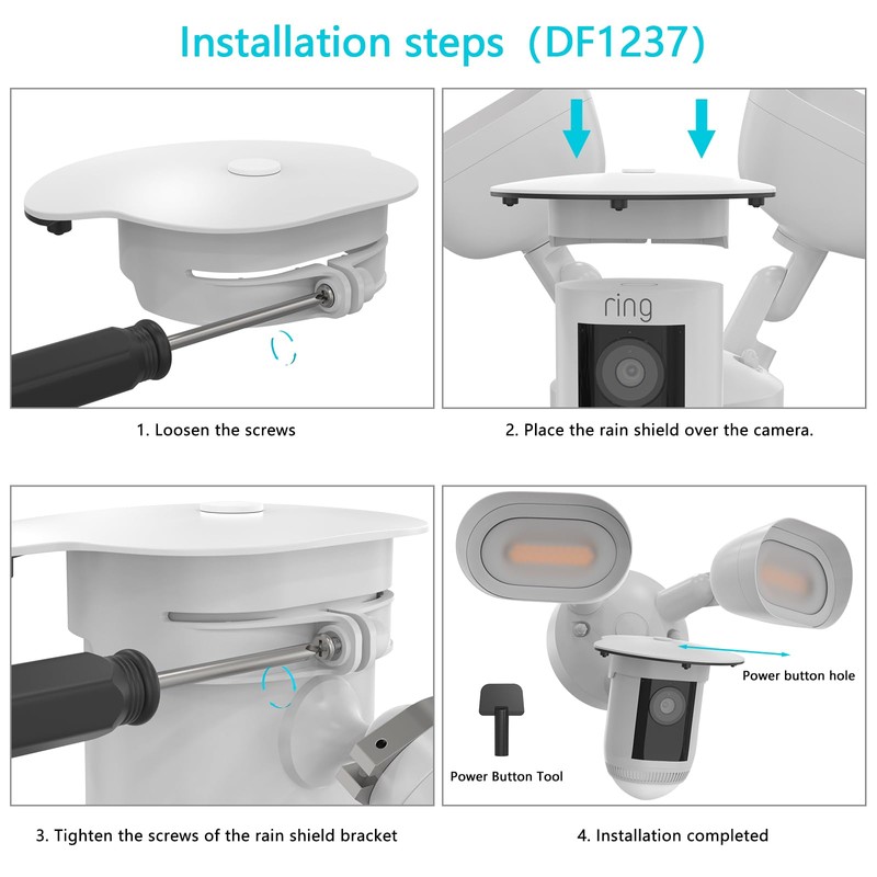 TIUIHU Sun Rain Shade Camera Cover Compatibility with Ring Floodlight