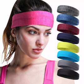 Unbranded Cooling Headbands Men Women Workout Sweat Band Elastic Moisture Wicking Hairband - Light Blue