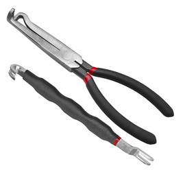 DUSCOKE 37960 Electrical Disconnect Pliers, 13120 Automotive Electrical Connector Separator, Spark Plug Disassembly Pliers Car Terminal Removal Tool, Fuel Line Petrol Clip Pipe Plier Tool Kit (Black)