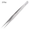 sourcing map 2pcs ST-12 Precision Tweezers 135mm Pointed Anti-Corrosion Stainless