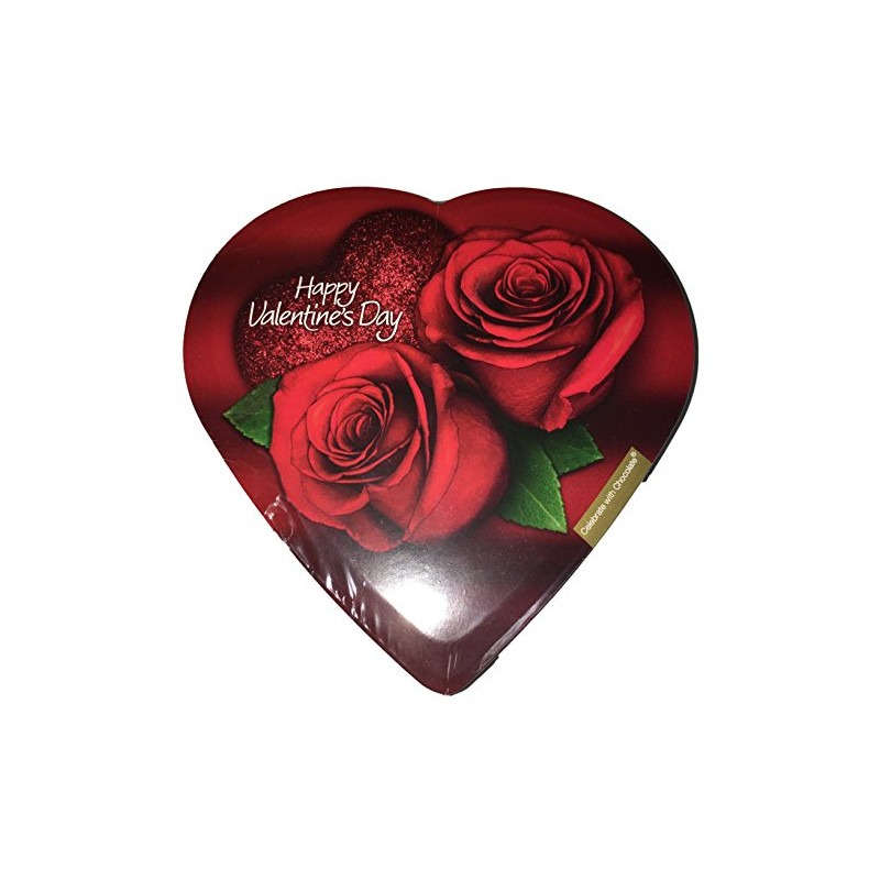 Valentine Rose Heart Shaped Chocolate Gift Box 2 oz (Pack