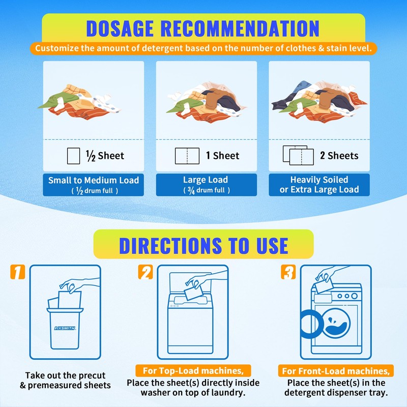 FIXSMITH Laundry Detergent Sheets - 600 Loads (300 Sheets) Fresh