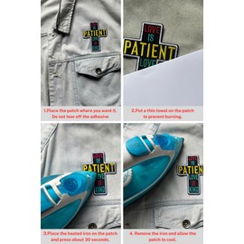 1 Corinthians 13 4 8 Love is Patient Love is Kind, Size 3.5" Christian Embroidery Fabric Patches Bible Applique Patch, Jesus Embroidery Iron On Patch for Clothes, Gift for Christian