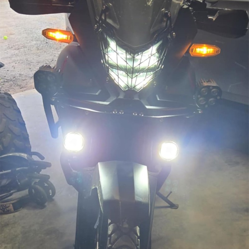Fsdatongdazi Motorcycle LED Auxiliary Light Kit with Connector Mount Brackets