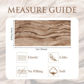 Xiomot 12PCS Table Runner Cheesecloth 10FT Nude Boho Gauze Cheese Cloth Rustic Sheer Table Runners for Wedding Bridal Baby Shower Party Decoration