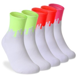 PERFECT CORNER Cotton Striped Athletic Quarter Socks with Cushioning & Arch Support for Running & Workouts