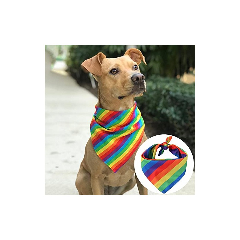 Bandanas de perro arcoíris transpirables para perros, pañuelos triangulares, para
